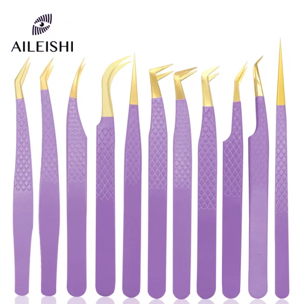 AILEISHI Eyelashes Tweezers Stainless Steel Superhard Tweezers High Precision Anti-static Tweezers For Eyelash Extensions Tools