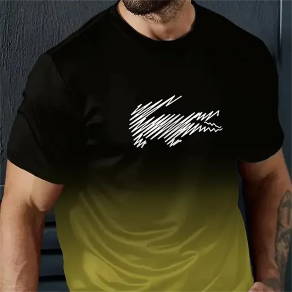 Casual Men's T-Shirt Summer Crocodile Pattern Short Sleeved T-Shirt 3d Printing Tees Outdoor Oversized Men Clothing T-Shirt New