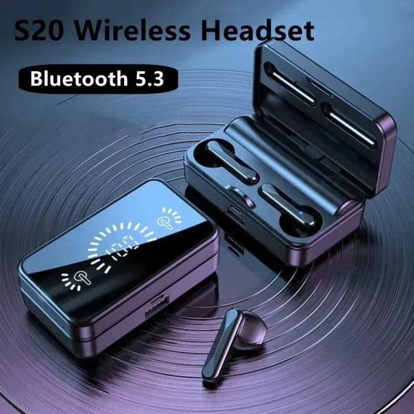S20 Wireless TWS Bluetooth Headset HiFi Stereo Sports Gaming Waterproof Headphone Hearing Hands-Free Bluetooth Headset for Phone