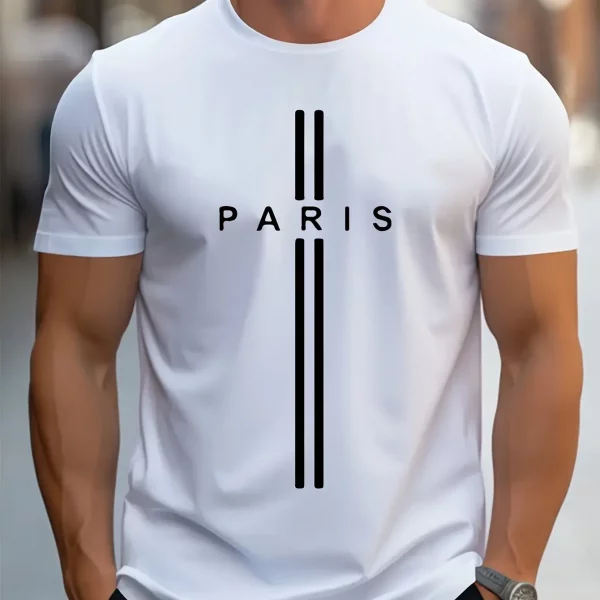 Men's Casual T-shirt Comfortable On The Street Round Neck Neat And Personalized Summer Trend Street Formal Attire Outdoor